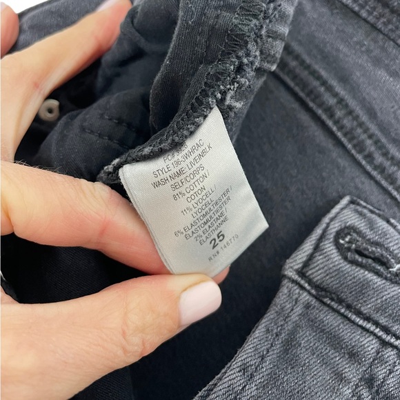 Re/Done | High Rise Stovepipe Jeans Comfort Stretch Lived In Black 25 - Picture 9 of 10